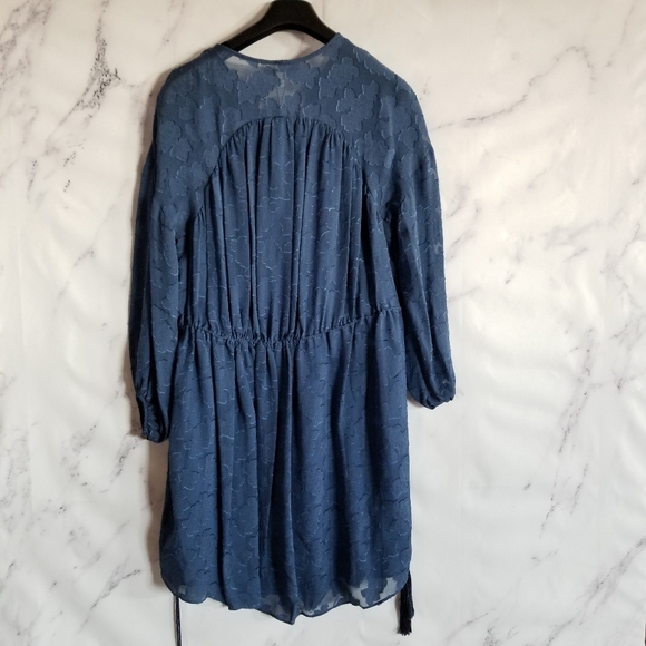 DEREK LAM 10 CROSBY 100% SILK Blue Short Dress - Picture 9 of 11